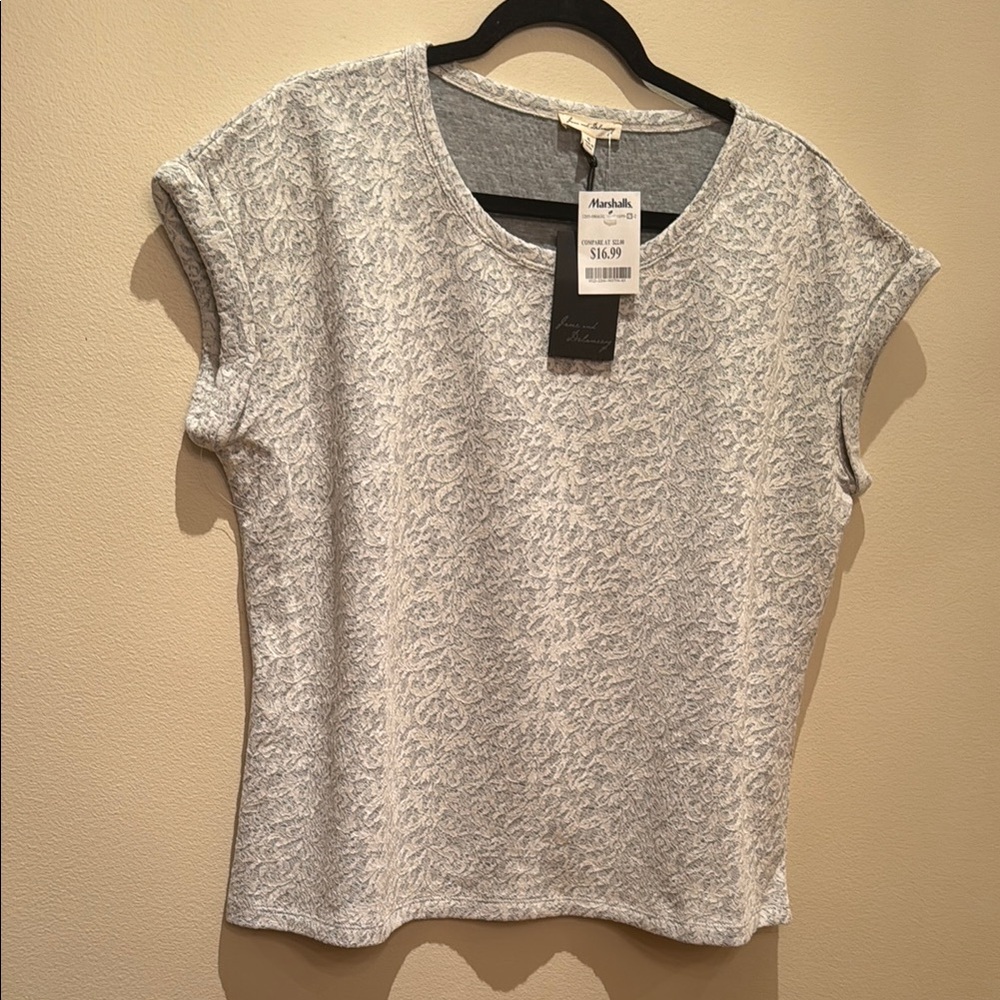 Gray Lace Patterned Women’s Top | XL